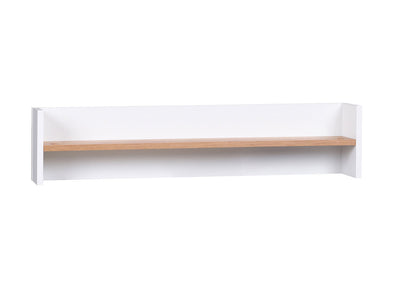 Isidre - Mensola in legno bianco opaco con ripiano colore naturale cm 90x15x20h