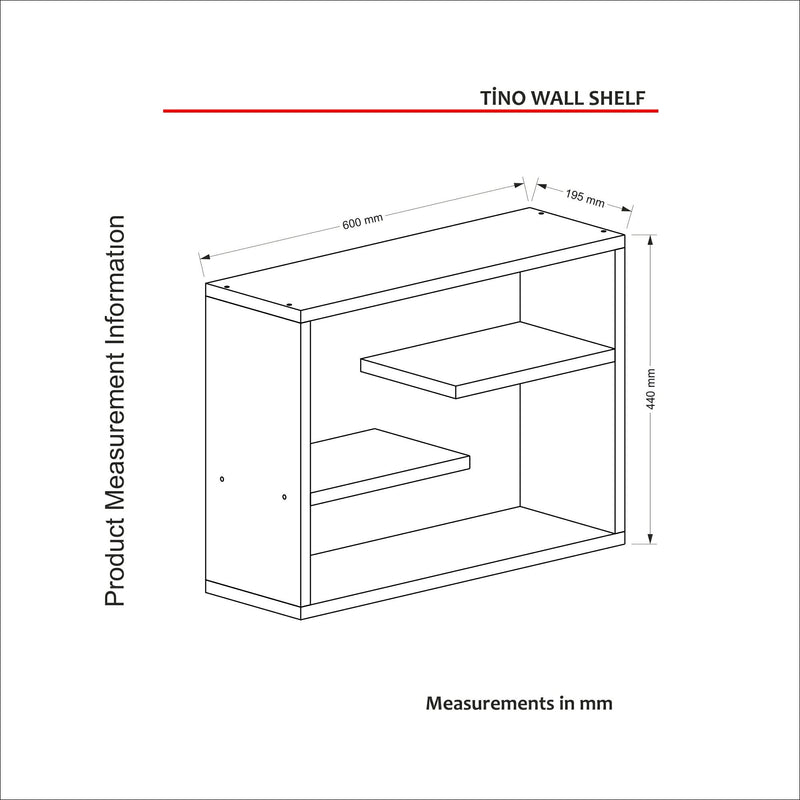 Scaffale mensola in legno moderna rettangolare da parete cm 60x20x44h - vari colori
