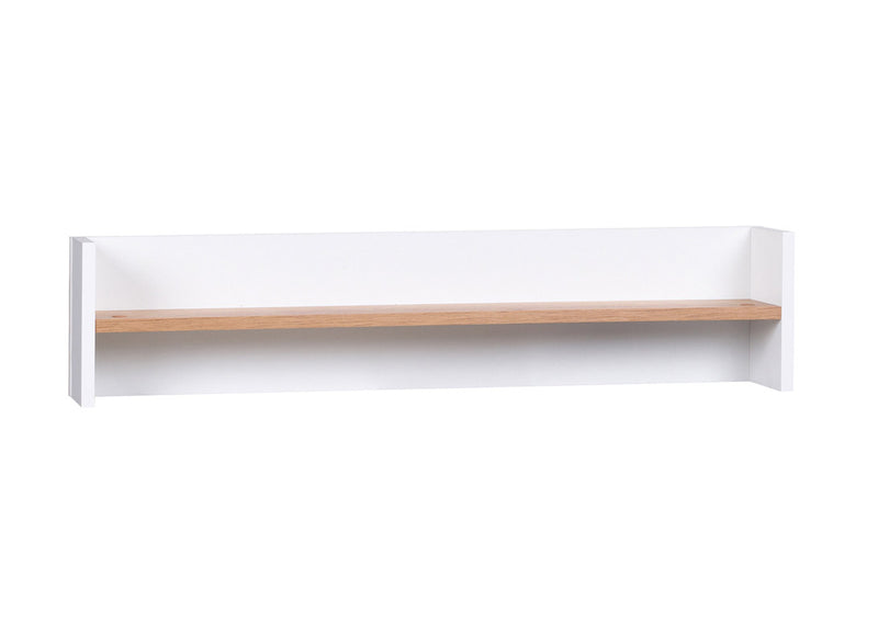 mensola in legno bianco opaco e naturale