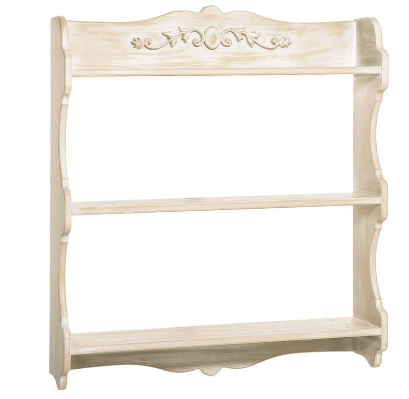 Mensola da cucina piattaia in legno stile shabby cm 84x19x95h