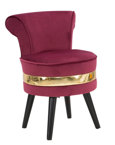 mini sedia da camera moderna in tessuto colore bordeaux