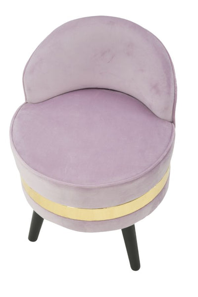 mini sedia moderna in tessuto rosa con metallo colore oro