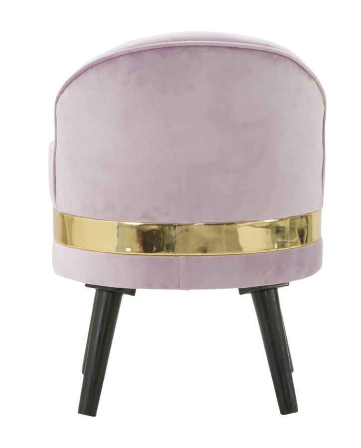mini sedia moderna in tessuto rosa con metallo colore oro