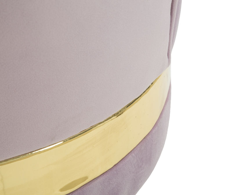 mini sedia moderna in tessuto rosa con metallo colore oro