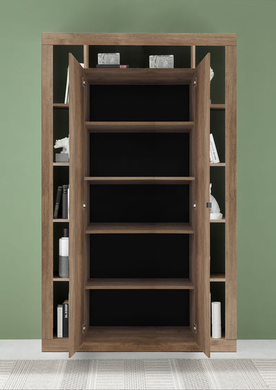 Krok - Madia alta 2 ante con vani a giorno da soggiorno in legno cm 134x42x217h