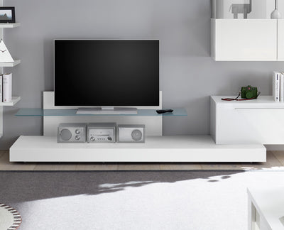 Moris - Parete moderna da soggiorno mobile tv e pensili verticali - vari colori