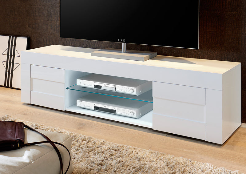 mobile basso porta tv grande bianco