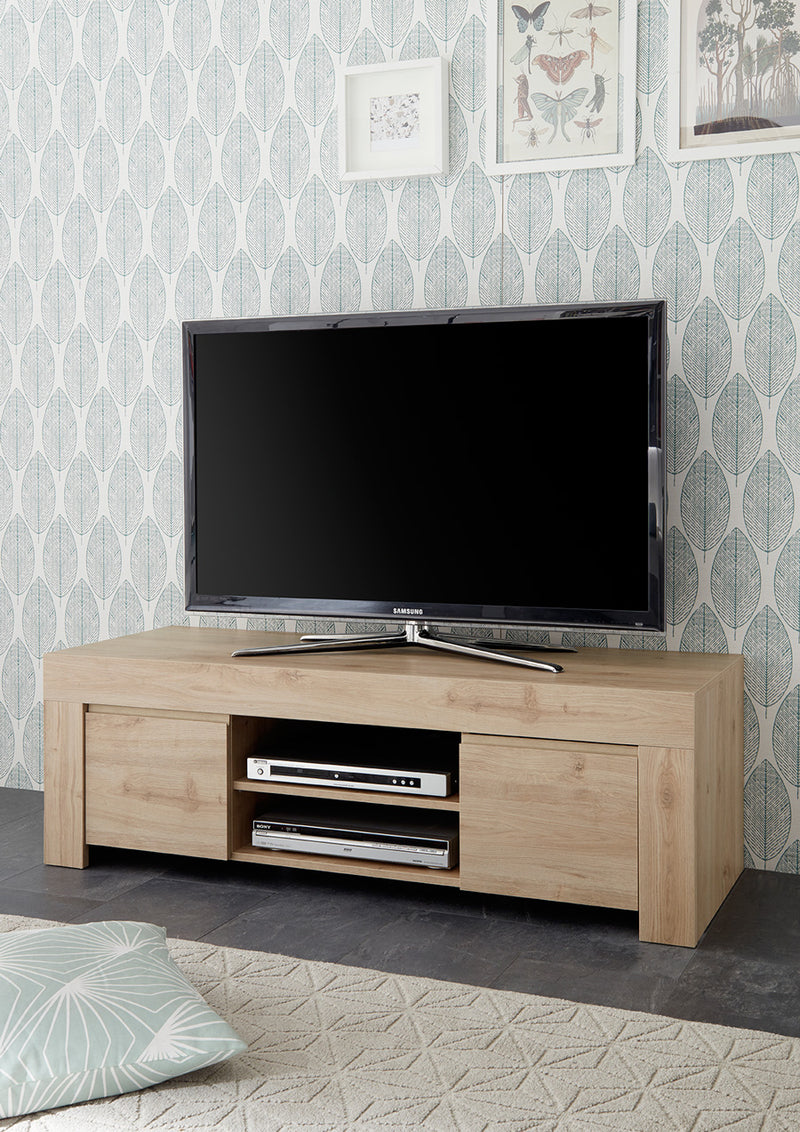 mobile base porta tv in legno 2 ante in legno rovere