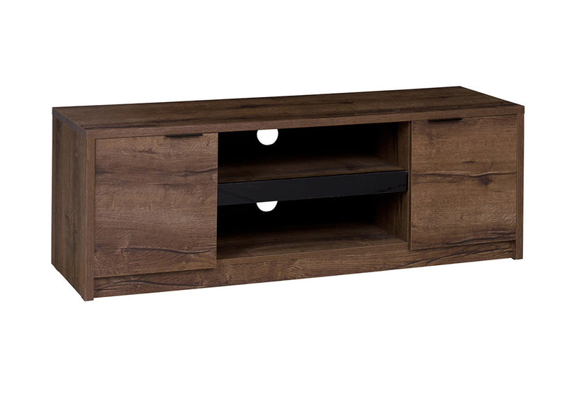 mobili porta tv vani e ante laterali in legno oak monaster e nero lucido