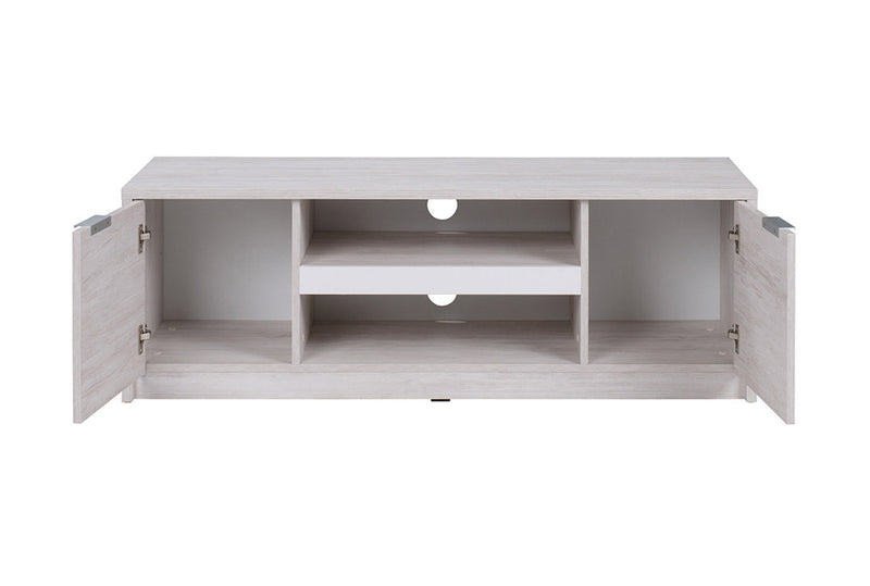 mobili porta tv vani e ante laterali in legno oak white e bianco lucido
