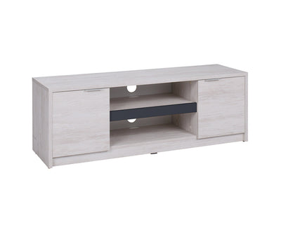 mobili porta tv vani e ante laterali in legno oak white e grafite lucido