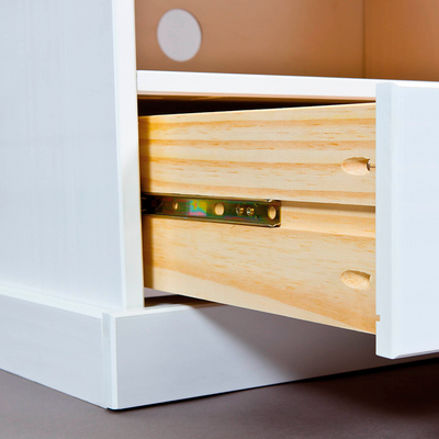 August - Mobile basso porta tv moderno bicolore in legno cm 180X45,5X41h