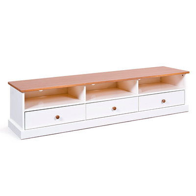 August - Mobile basso porta tv moderno bicolore in legno cm 180X45,5X41h