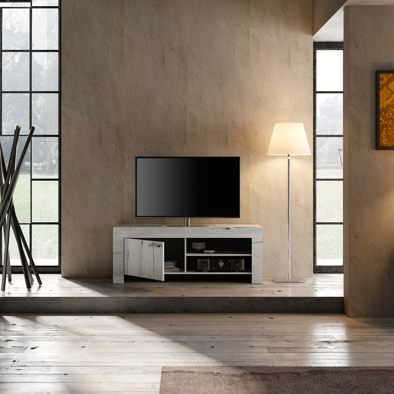 Gonzales - Base porta tv bassa con ante e vano in legno country cm 140x43x53h - vari colori