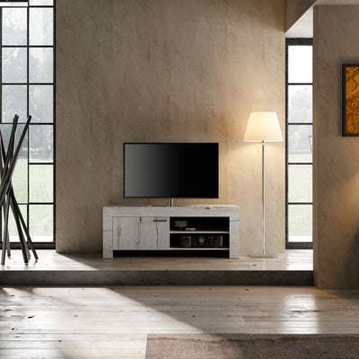 Gonzales - Base porta tv bassa con ante e vano in legno country cm 140x43x53h - vari colori