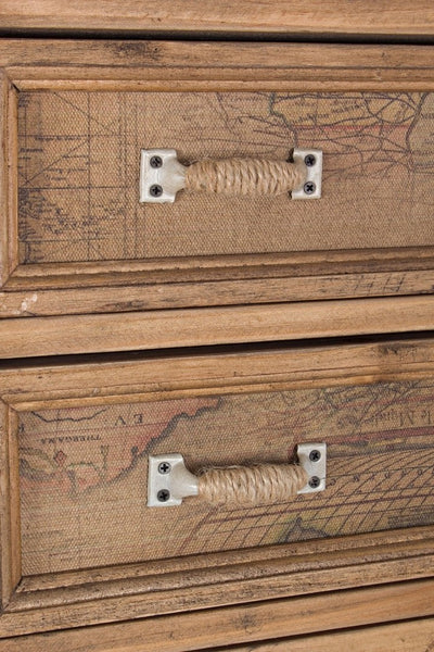 Mobile stile industriale con cassetti ante in legno naturale cm 66x33x153h