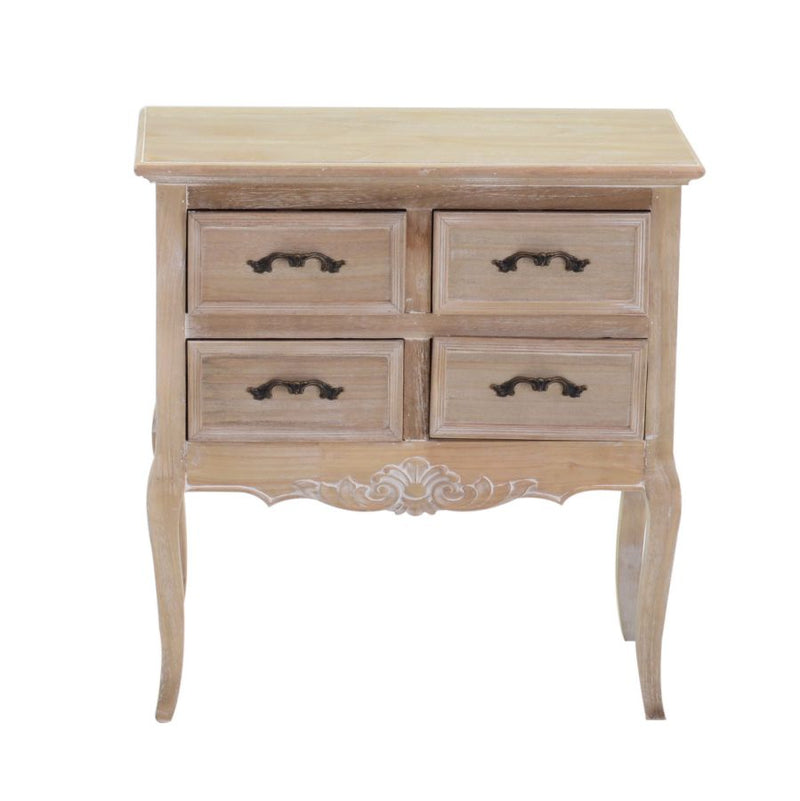 Mobile cassettiera 4 cassetti in legno stile classico country cm 68x35x69h