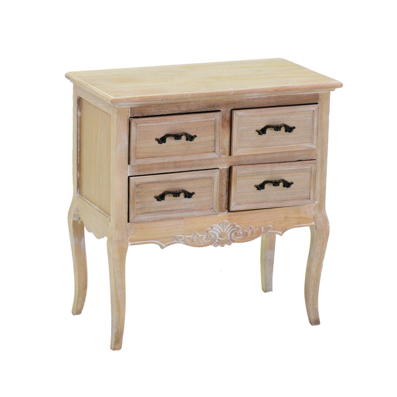 Mobile cassettiera 4 cassetti in legno stile classico country cm 68x35x69h