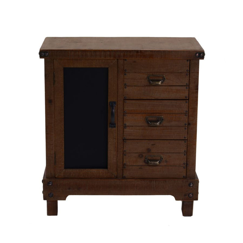 Mobile con anta lavagna e cassetti in legno di abete cm 70x35x76h