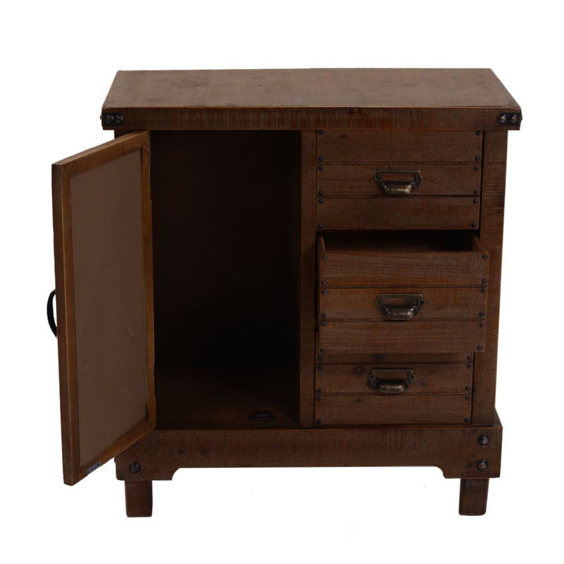 Mobile con anta lavagna e cassetti in legno di abete cm 70x35x76h