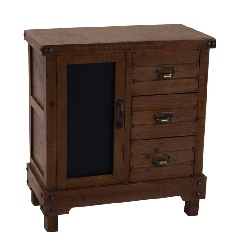 Mobile con anta lavagna e cassetti in legno di abete cm 70x35x76h