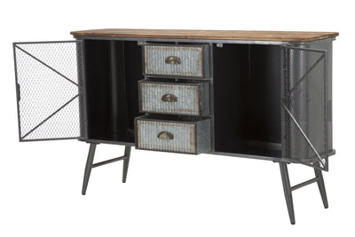 credenza industrial con cassetti e ante