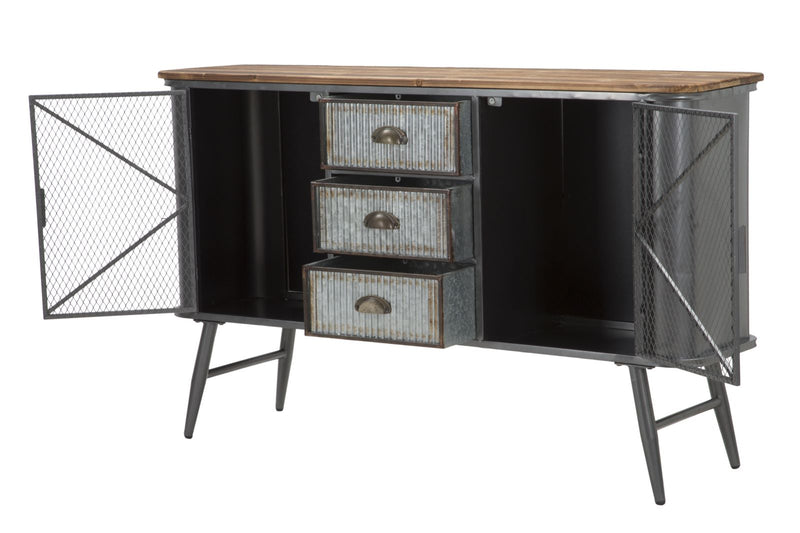 credenza industrial con cassetti e ante