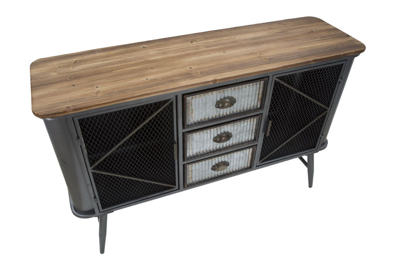 credenza industrial con cassetti e ante