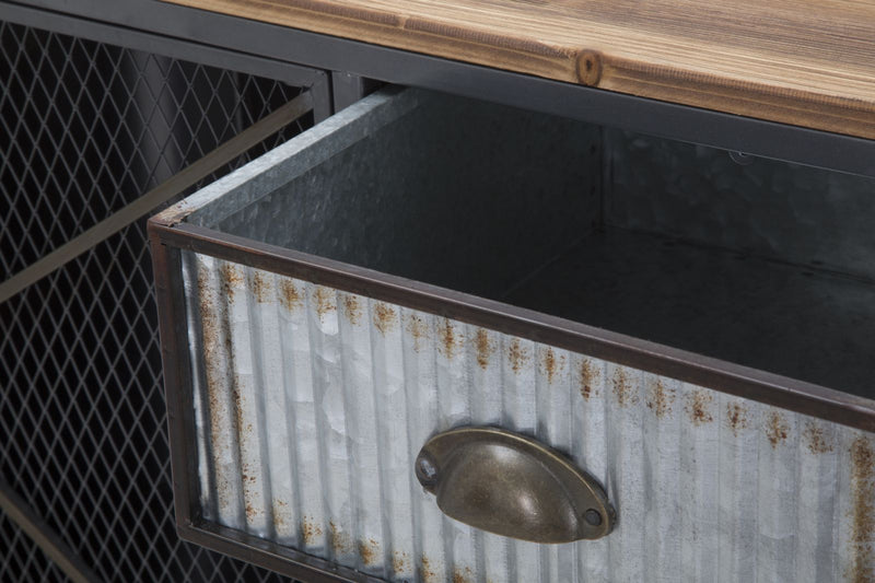 credenza industrial con cassetti e ante