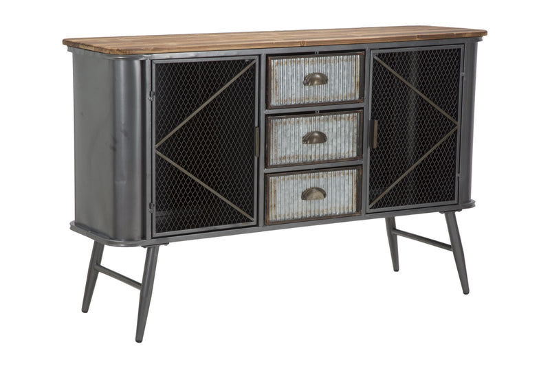 credenza industrial con cassetti e ante