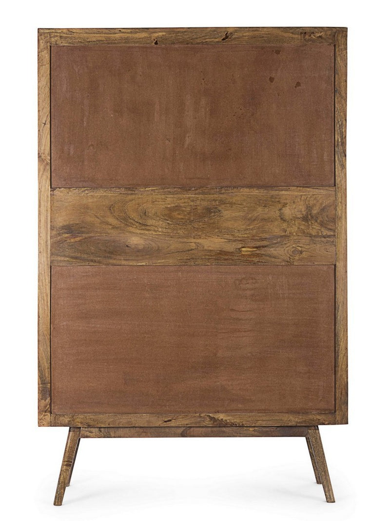 Mobile credenza 4 ante da soggiorno country in legno di mango cm 104x40x158h