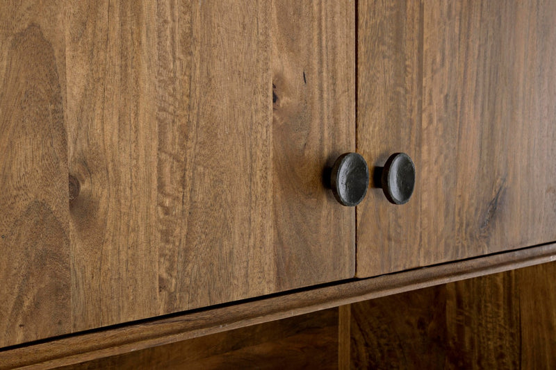 Mobile credenza 4 ante da soggiorno country in legno di mango cm 104x40x158h