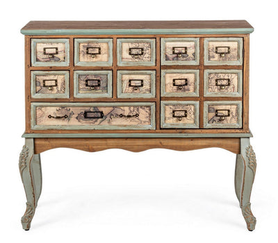Mobile in legno stile industrial vintage con cassetti e 1 anta cm 96x35x86h