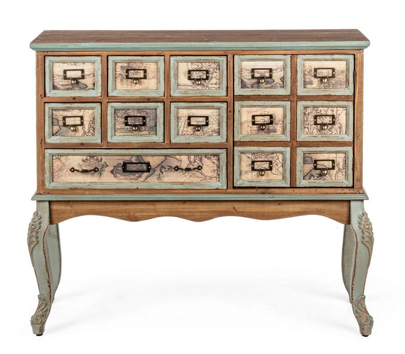 Mobile in legno stile industrial vintage con cassetti e 1 anta cm 96x35x86h