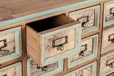 Mobile in legno stile industrial vintage con cassetti e 1 anta cm 96x35x86h