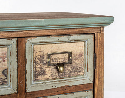 Mobile in legno stile industrial vintage con cassetti e 1 anta cm 96x35x86h