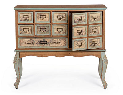 Mobile in legno stile industrial vintage con cassetti e 1 anta cm 96x35x86h