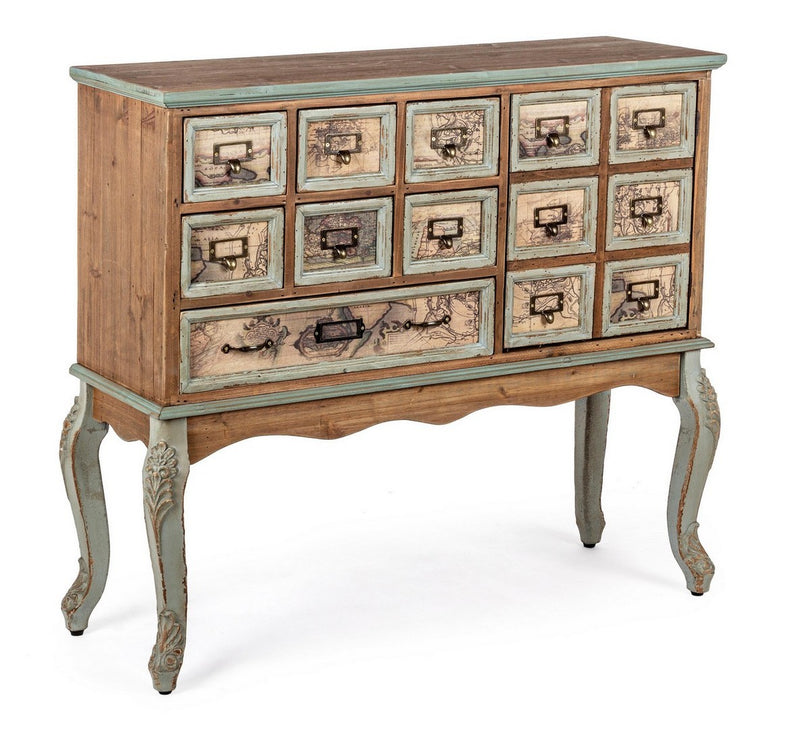 Mobile in legno stile industrial vintage con cassetti e 1 anta cm 96x35x86h
