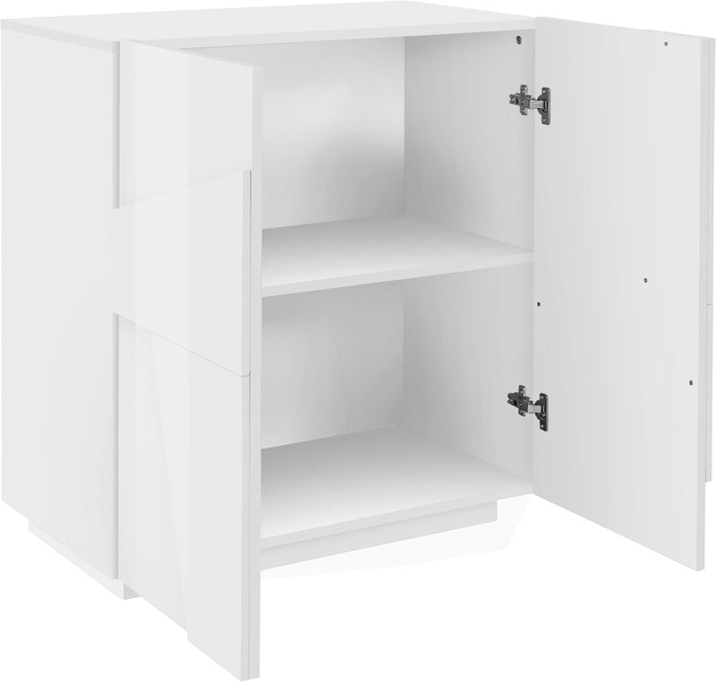 Lucilla - Credenza da soggiorno in legno 2 ante design moderno cm 81x44x86h - vari colori