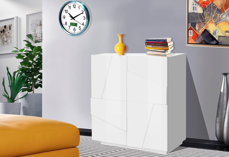 Lucilla - Credenza da soggiorno in legno 2 ante design moderno cm 81x44x86h - vari colori