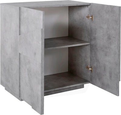 Lucilla - Credenza da soggiorno in legno 2 ante design moderno cm 81x44x86h - vari colori
