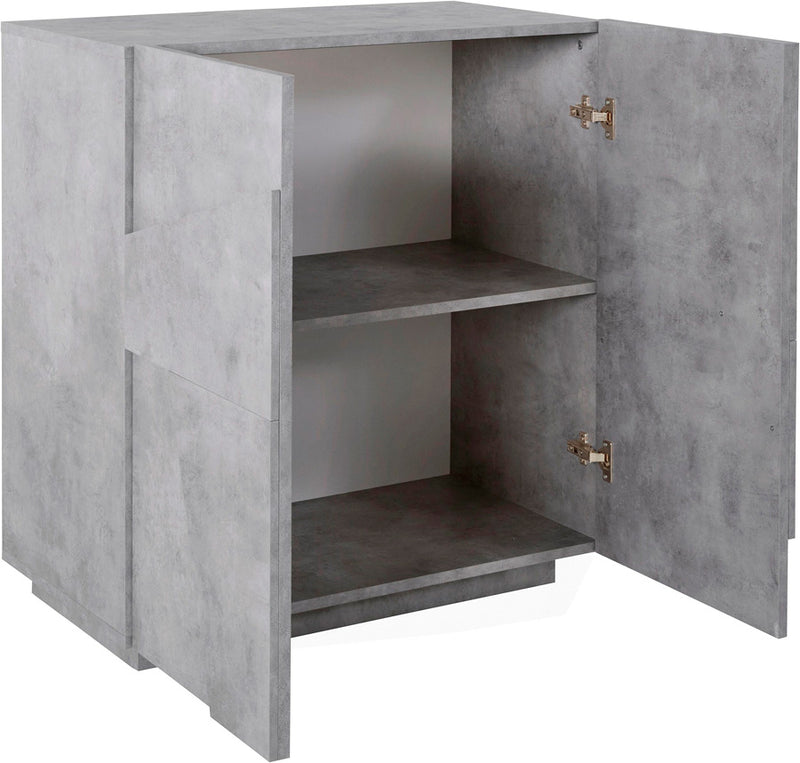 Lucilla - Credenza da soggiorno in legno 2 ante design moderno cm 81x44x86h - vari colori