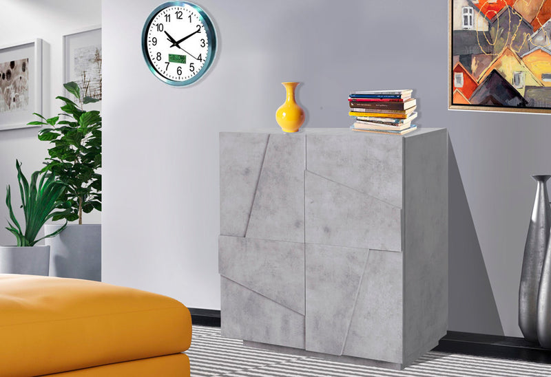 Lucilla - Credenza da soggiorno in legno 2 ante design moderno cm 81x44x86h - vari colori