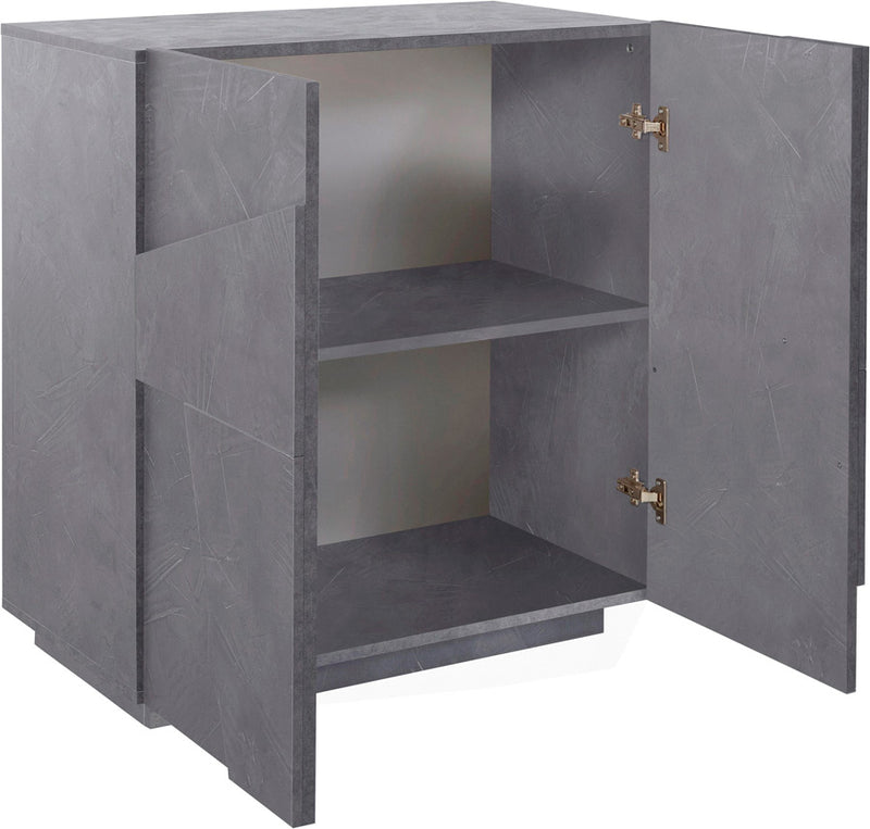 Lucilla - Credenza da soggiorno in legno 2 ante design moderno cm 81x44x86h - vari colori