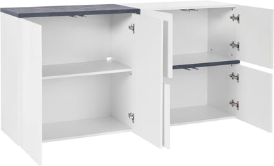Murina - Credenza moderna da soggiorno in legno con 6 ante cm 160x40x80h - vari colori