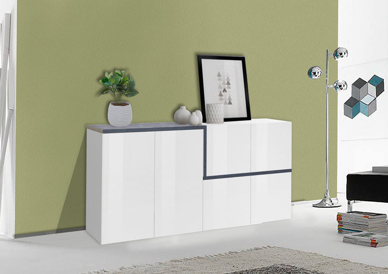 Murina - Credenza moderna da soggiorno in legno con 6 ante cm 160x40x80h - vari colori