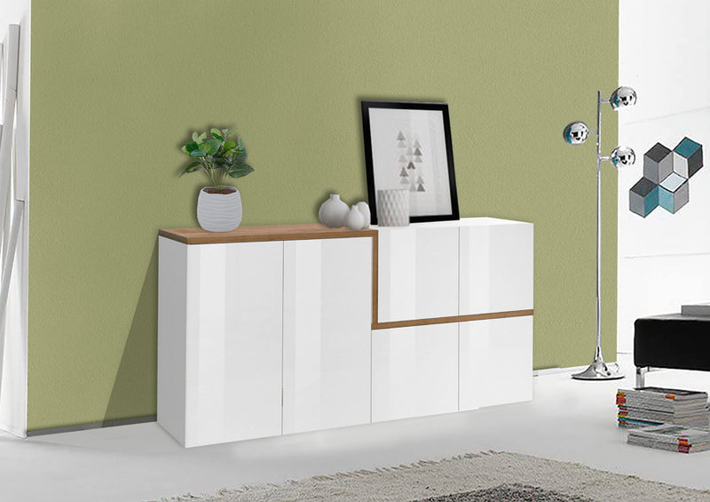 Murina - Credenza moderna da soggiorno in legno con 6 ante cm 160x40x80h - vari colori