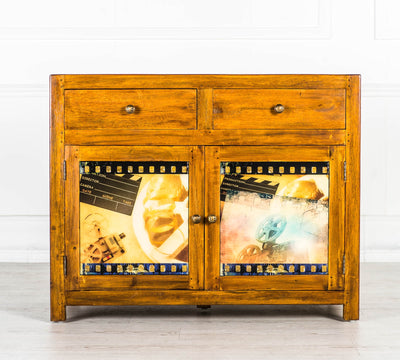 Mobile cucina vintage Hollywood in legno massello multicolor con ante e cassetti