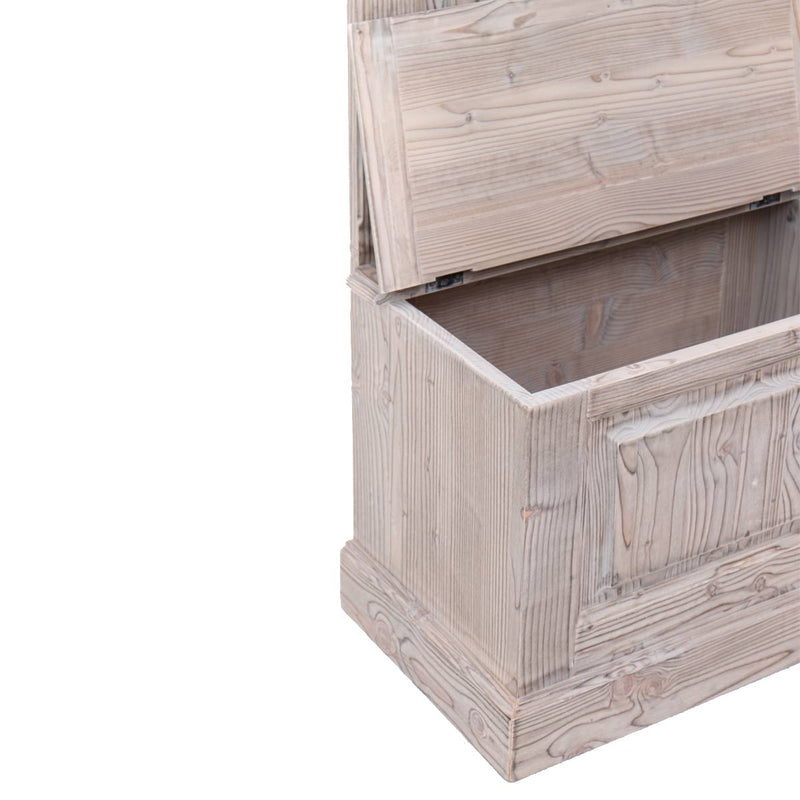 Mobile appendiabiti da ingresso con panca classico in legno massello cm 76x40x210h