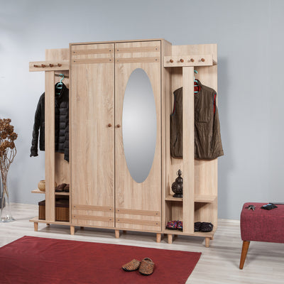 Mobile per ingresso alto moderno in legno con appendiabiti cm 180x36x194h - vari colori